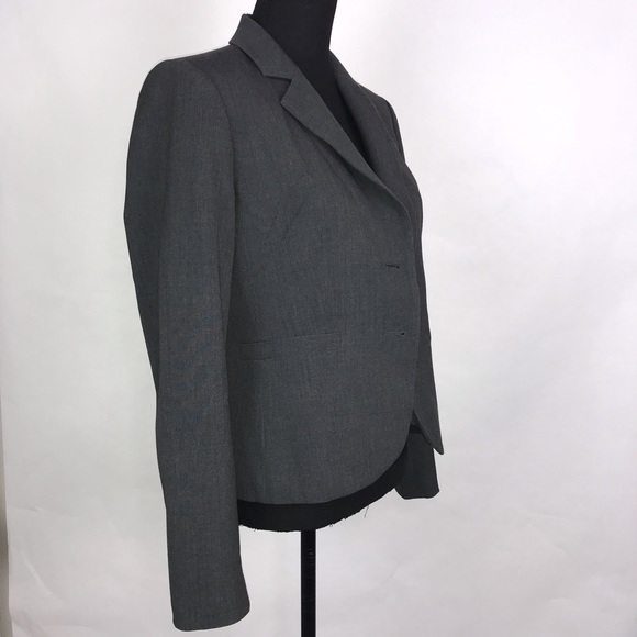 Calvin Klein Blazer Sz 6 Linen Blend Jacket Gray - Picture 6 of 8